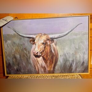 Majestic Longhorn Painting - Brown and Gray